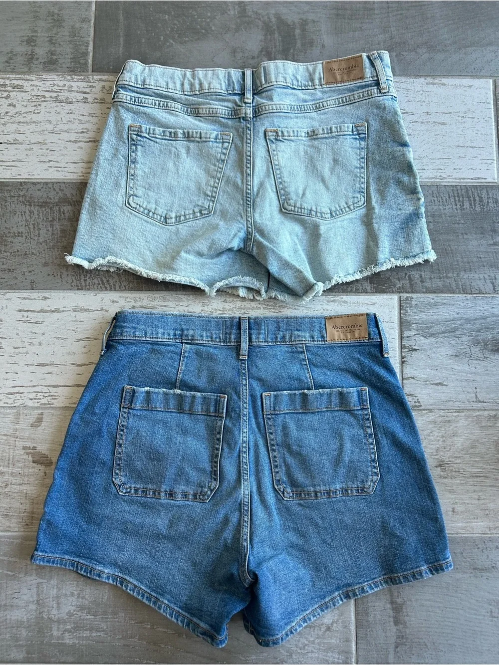 Bundle of 2 Abercrombie Kids Mid-Rise High-Rise Jean Shorts Girls Size 17/18